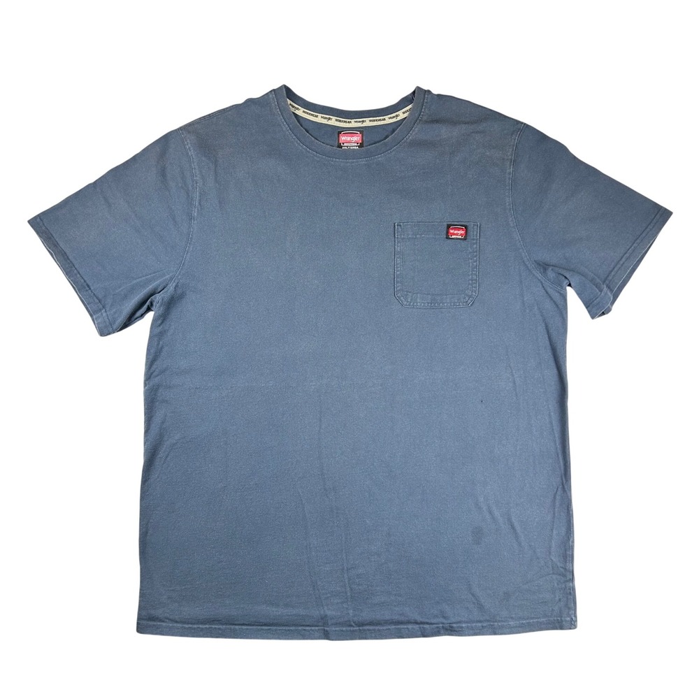 Wrangler Workwear Mens 2XLT Blue Short Sleeve Pocket T-Shirt‎ Tall Cotton